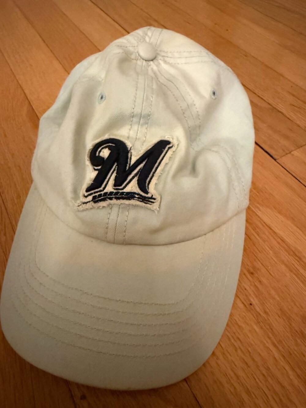 Milwaukee Brewers 47 Brand Adjustable Hat – Tan/Off-White – M with Wheat Logo